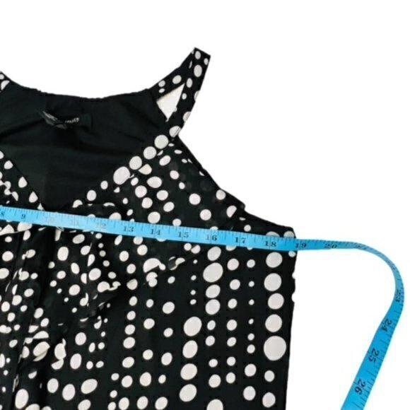 WHITE HOUSE BLACK MARKET Women Polyester Tank Top High Low Hem Polka Dot Lined S - Picture 4 of 11